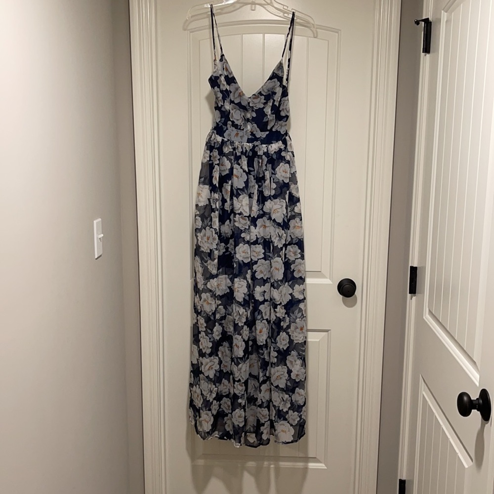 Navy blue floral dress